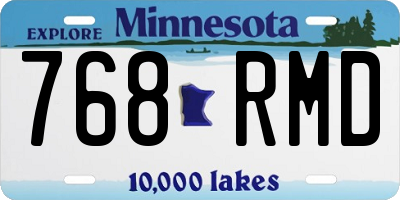 MN license plate 768RMD