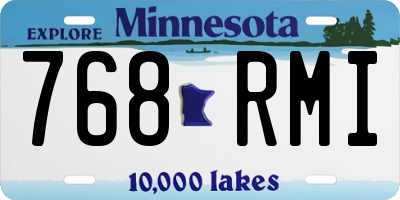 MN license plate 768RMI