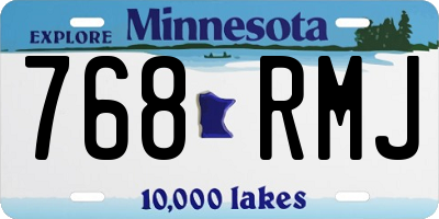 MN license plate 768RMJ