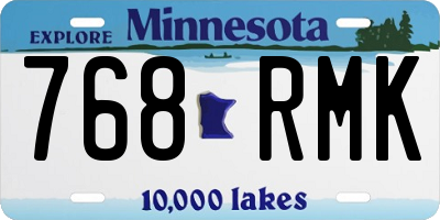MN license plate 768RMK