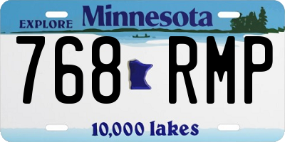 MN license plate 768RMP