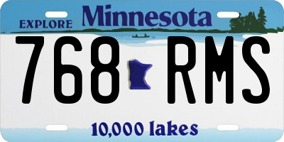 MN license plate 768RMS