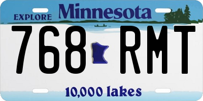 MN license plate 768RMT