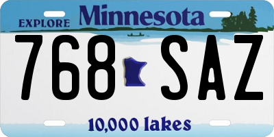 MN license plate 768SAZ