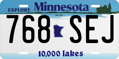 MN license plate 768SEJ