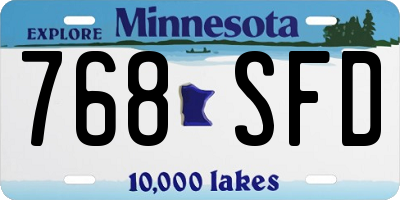 MN license plate 768SFD
