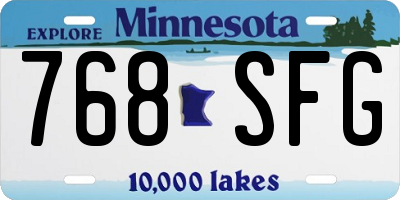 MN license plate 768SFG
