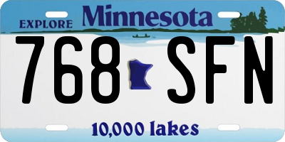 MN license plate 768SFN