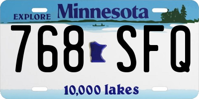 MN license plate 768SFQ