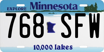 MN license plate 768SFW