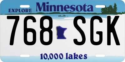 MN license plate 768SGK