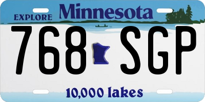 MN license plate 768SGP