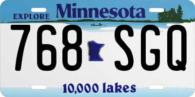 MN license plate 768SGQ