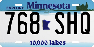 MN license plate 768SHQ