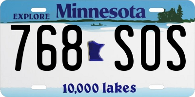 MN license plate 768SOS