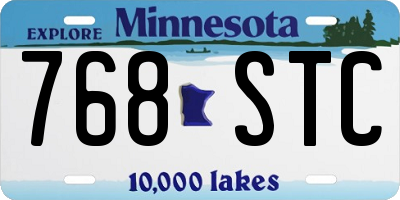 MN license plate 768STC