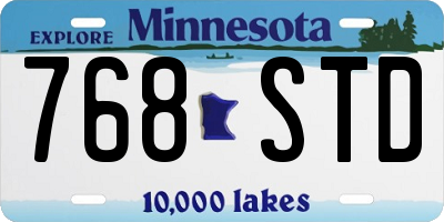 MN license plate 768STD