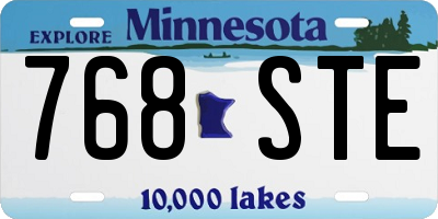 MN license plate 768STE