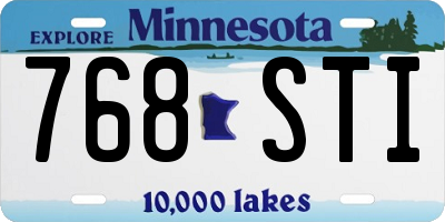 MN license plate 768STI