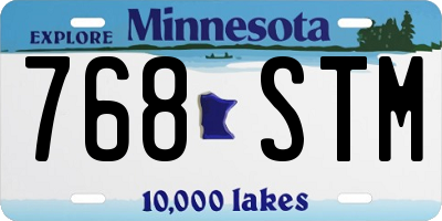 MN license plate 768STM