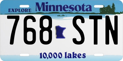 MN license plate 768STN