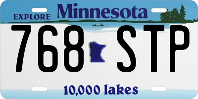 MN license plate 768STP