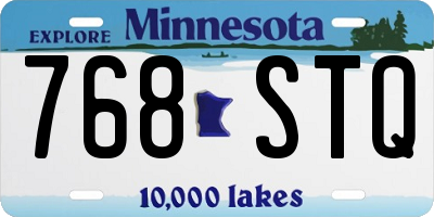 MN license plate 768STQ