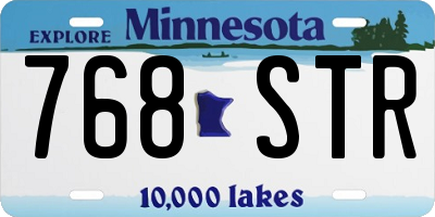 MN license plate 768STR