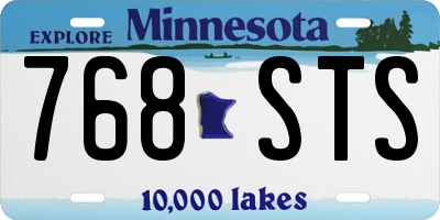 MN license plate 768STS