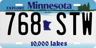 MN license plate 768STW