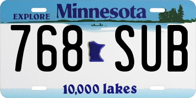 MN license plate 768SUB