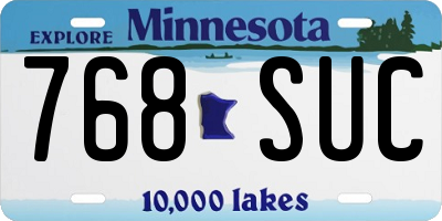 MN license plate 768SUC