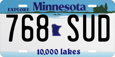 MN license plate 768SUD