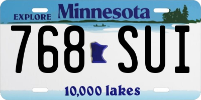 MN license plate 768SUI