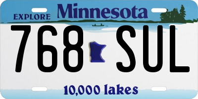 MN license plate 768SUL