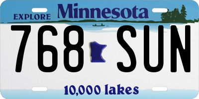 MN license plate 768SUN