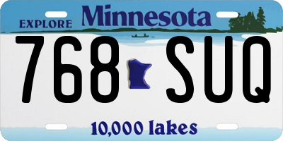MN license plate 768SUQ