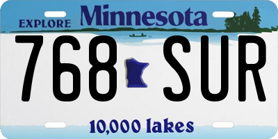 MN license plate 768SUR
