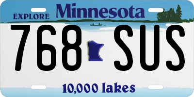 MN license plate 768SUS