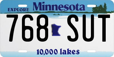 MN license plate 768SUT