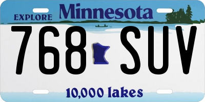 MN license plate 768SUV