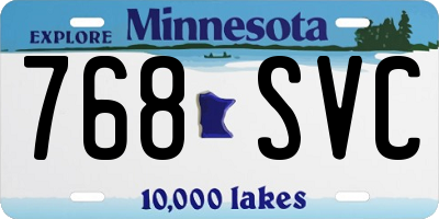 MN license plate 768SVC