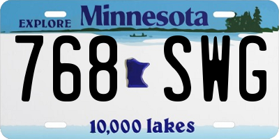 MN license plate 768SWG