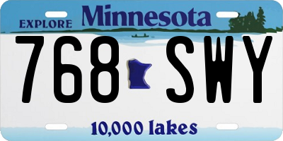 MN license plate 768SWY