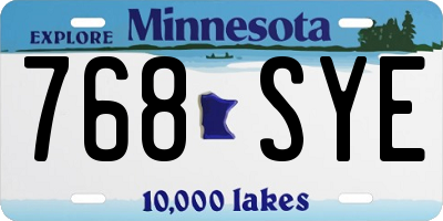 MN license plate 768SYE