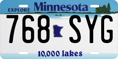 MN license plate 768SYG
