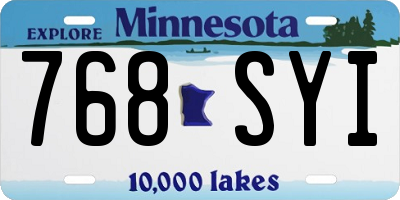 MN license plate 768SYI