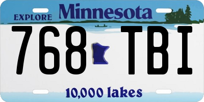 MN license plate 768TBI