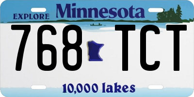 MN license plate 768TCT