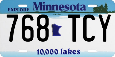 MN license plate 768TCY